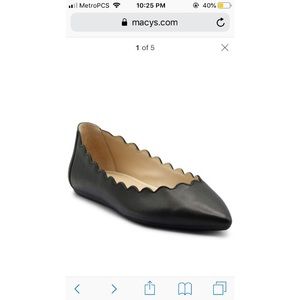 Adrienne Vittadini scalloped black flats